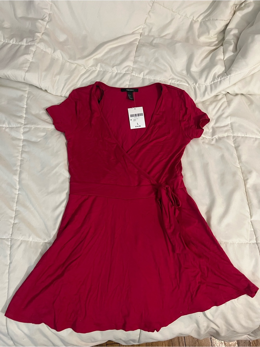 Forever 21 Fuchsia Wrap Mini Dress